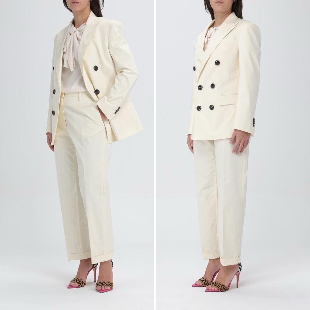Isabel Marant Cotton Wool Blend Blazer Jacket in Ivory Size 42 (XL US) - Picture 15 of 16